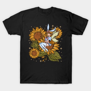 Sunflower Fairy Sunflowers Mystical Cute Pixies T-Shirt